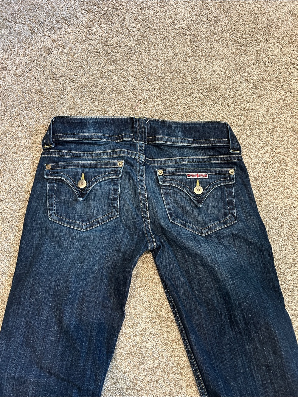 Hudson Low Rise Flare Leg Dark Wash Jeans SZ 27. Y2K. Made in Mexico. Classic - Picture 3 of 13